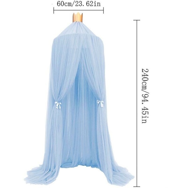 1 st hängande myggnät för barn Lekstuga Tält Spjälsäng Baldakin Skira gardiner Sovrumstält (Ljusblått)