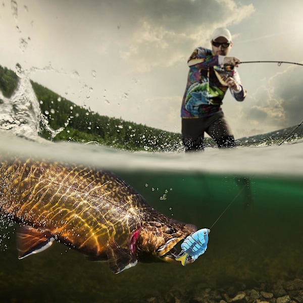 Bionisk Flersegmenters Agn Fiskelokke Tilapia Form med Trekrog Fiskegrej 8.5cm6#