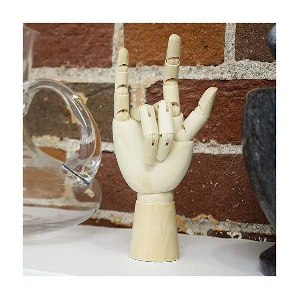Realistisk ledad trämodell av hand - 18 cm - Höger hand