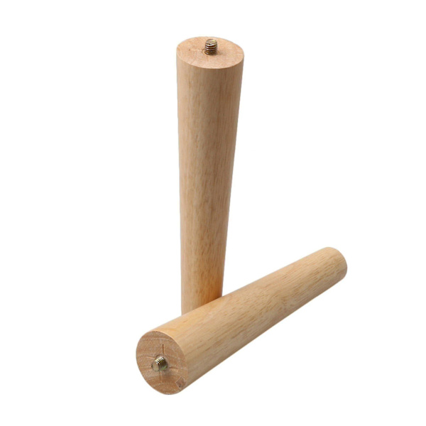 4 st massiva trä runda avsmalnande stolsben 25 mm bottendiameter M8 gänga