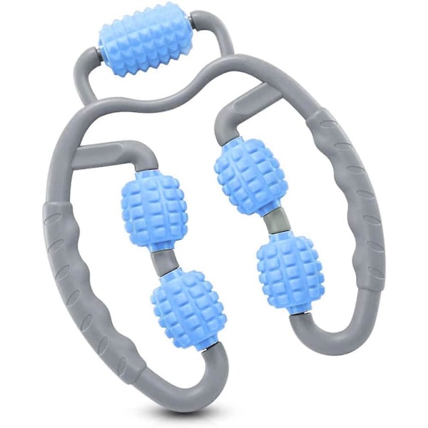 Muskelmassager, Handhållen benmassager, Multifunktionell nack-, arm-, benmuskelavslappnare, Full Body Tissue Pain Relief (blå)