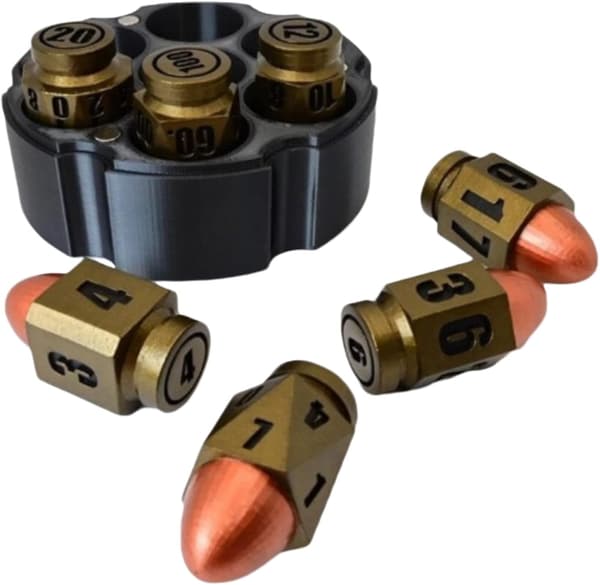 D6 Bullet Dice Set Explosiva Bullet Dice med Bas Resin
