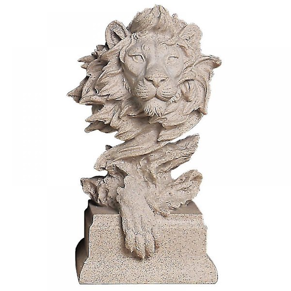 Mike Royal King Lion Staty Dekor för Hylla Nordisk Stil Gyllene Krona Lejon Kung Statyer Figur Dekorationer för Heminredning Lejon Dekor Bästa Present