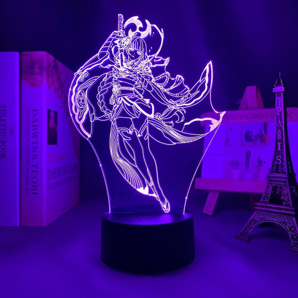 Genshin Impact Nattljus 3d Illusion Anime-lampa för sovrumsinredning Led-ljus Atmosfär Nattlampor vid sängbord Genshin Kids GiftA05