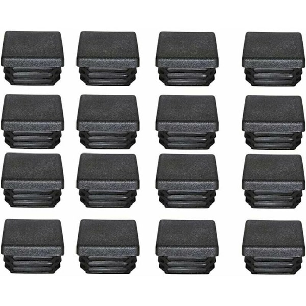 GP Plastpluggar 40x40mm Ändkåpa Fyrkantigt Rör Svart Plast Ändkåpa Trampolin Möbelben Ändkåpor 16st