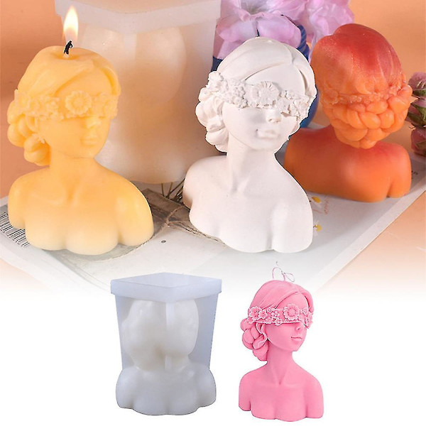 Blindfolded Girl Candle Silicone Mold 3d Body Mould Making Diy Craft Resin Casting