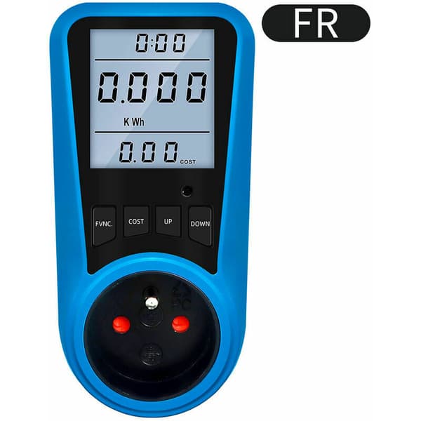 Digital elmätare EU-kontakt AC voltmeter energitestare regulator kontakt 2,5\" x 3\" x 5\" blå