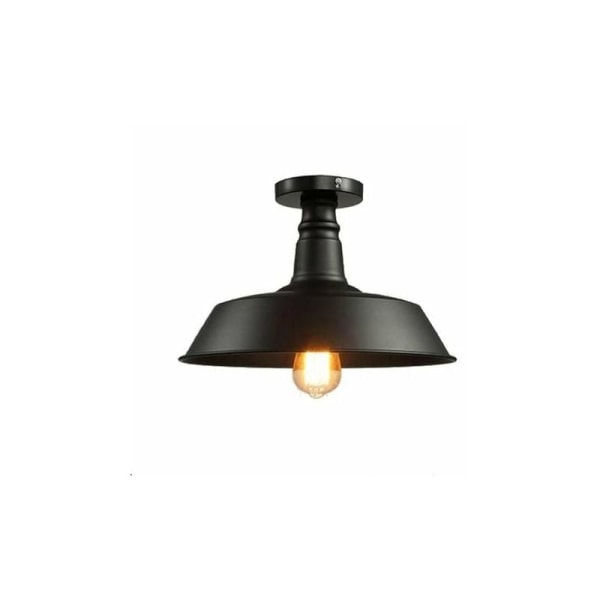 Cham Industriell Metall Takkronan 26cm Vardagsrum Sovrum Café Bar Restaurang Matrum Svart - Svart