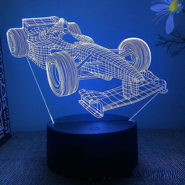 Formel 1 F1 Racing Car 3d Led Nattljus För Sovrum Supercar Lava Lampa Barnrum Inredning Födelsedagspresent till Pojkvän3
