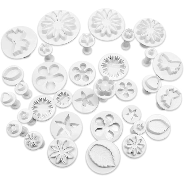 33 st bakformverktyg Fondant Plunger Cutters, Kakform för DIY