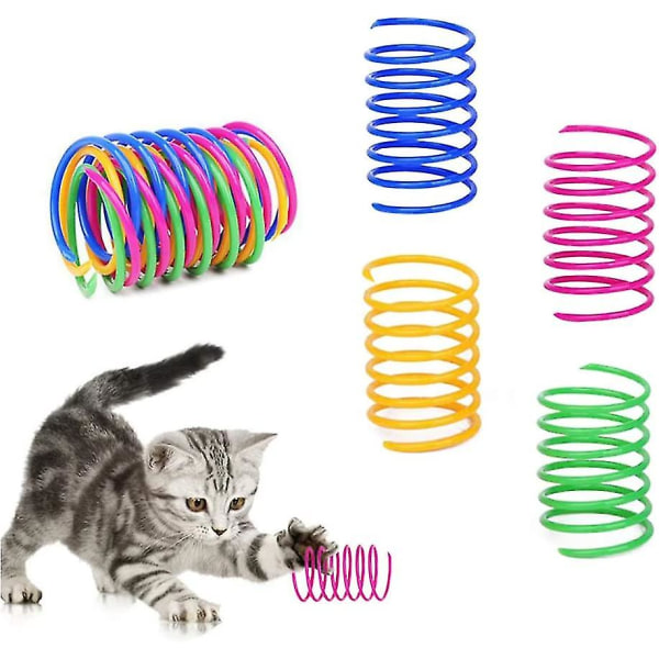 Cat Spiral Jump, kreativ leksak för katter att döda tiden och hålla sig i form Interaktiva kattleksaker Långvariga tunga plastfjädrar Färgglada fjädrar kattleksak