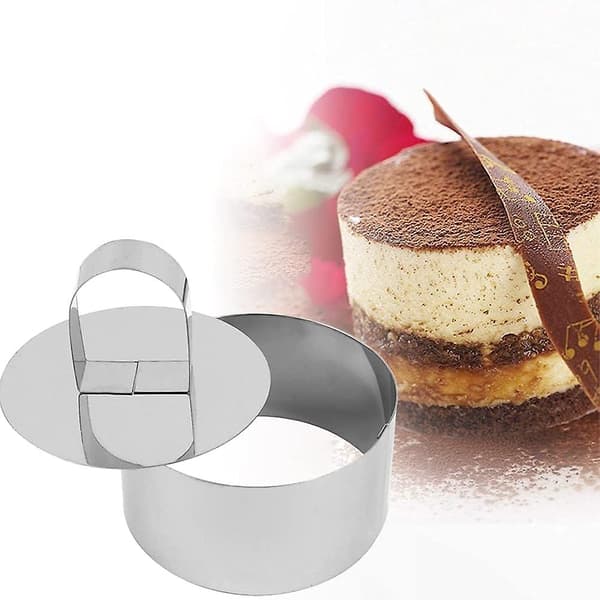 6 st runda kakformar ringar 4 * 8cm tårtformar bakformar med tryckare