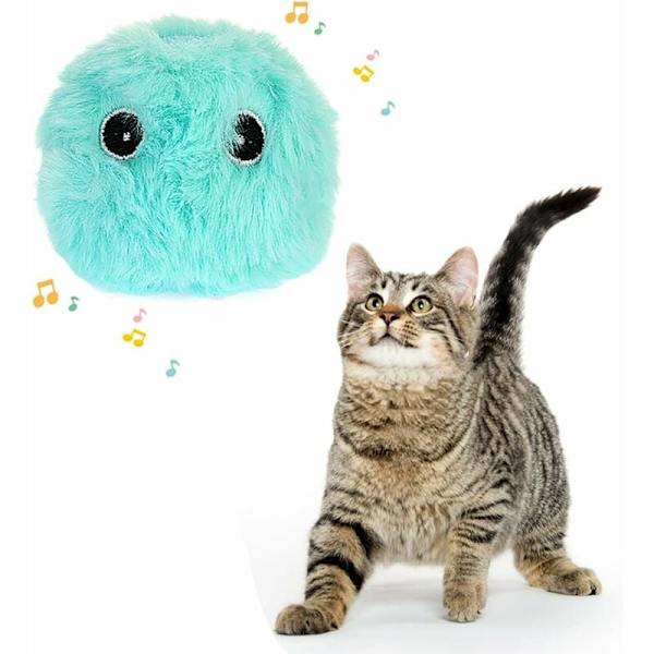 Fågelformad katt leksak boll med kattmynta, realistisk interaktiv sjungande fågel katt leksak för att bita, flytta, tugga
