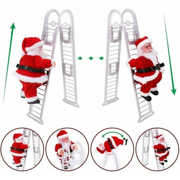 Klättrande jultomte, jultomte dörrväggdekor present