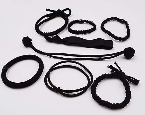 24 st flickhållare för flickor, gummiband, elastiskt hårrep set (svart)