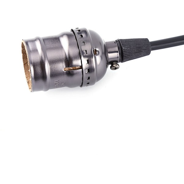 Retro E27 bordslampa lamphållare pärlsvart med kabel utan strömbrytare