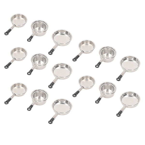 15 kpl Mini Pan -malli Nukketalo Keittiötarvike DIY Miniatyyrihuonekalut Kohtauslelu