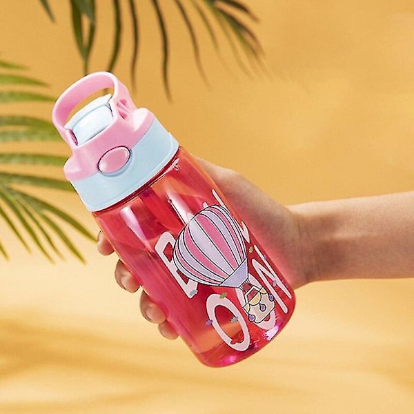 Lasten läpinäkyvä muovinen vuototiivis vesipullo Protable Cartoon Sippy