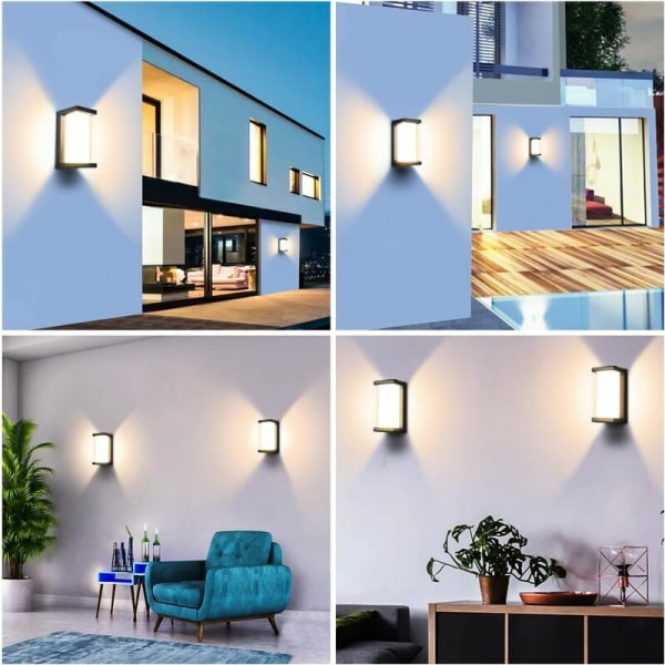 LED 12W Utomhus/Inomhus LED Vägglampa 3000K Varm Vit? Vägglampa IP65 Vattentät LED Utomhus Vägglampa