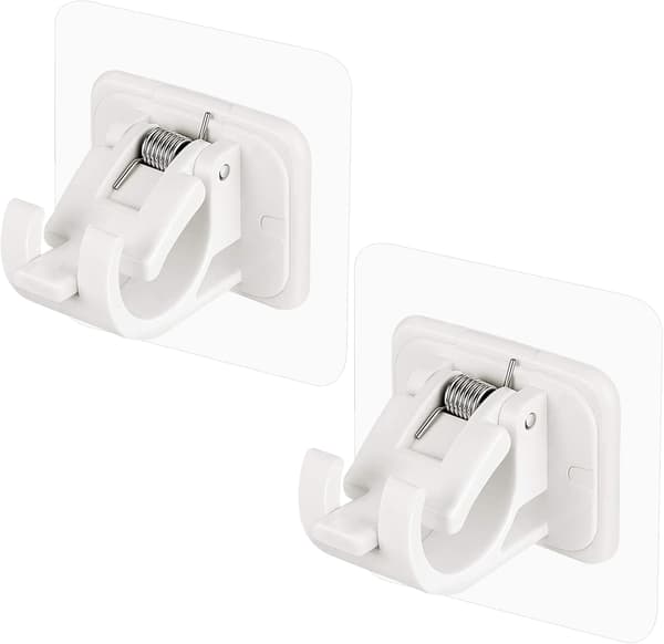 2-pack gardinstångshållare utan borrning Vit