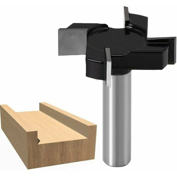 CNC-överfräs med 12 mm skaft Träbearbetningsfräsborrhyvel Träbearbetningsverktyg CNC-överfräs för träpanel (svart)