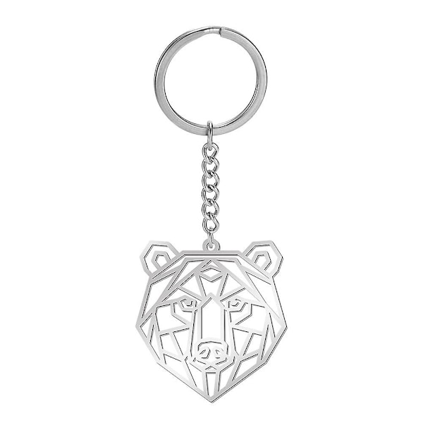 Stainless Steel Hollow Design Wolf Keychain Wild Animal Pendant Keychain Suitable For Men And Women