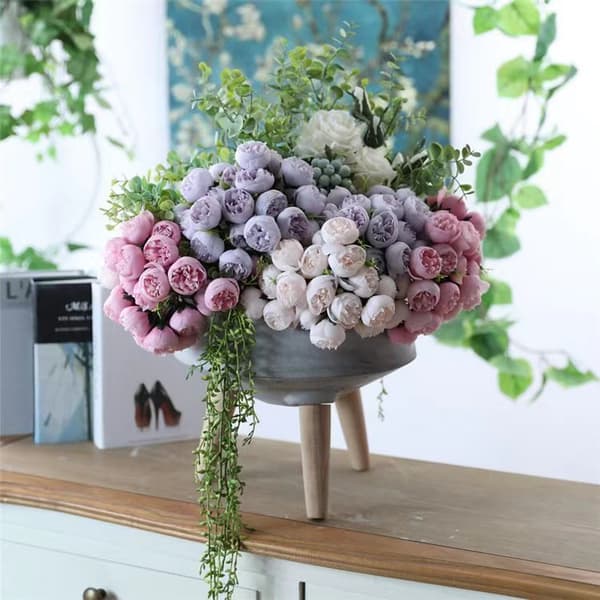 27 rosor Kamelia Bukett Bröllopsdekor Blommor Gul