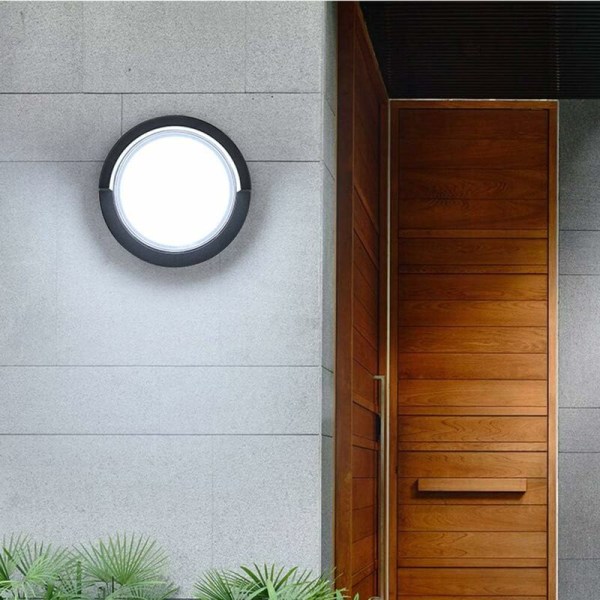 Modern LED utomhusvägglampa 12W vattentät IP65 antracit aluminiumbelysning dekorativ ljus kallvit.