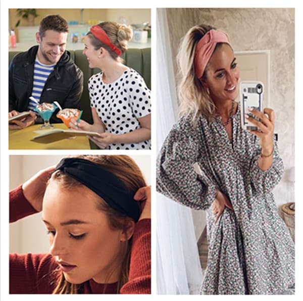 13 st hårband för kvinnor, elastiska enfärgade bandanas