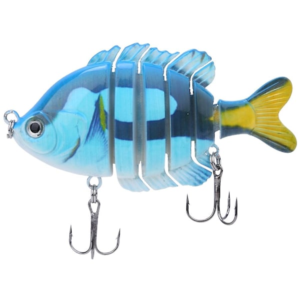 Bionisk Flersegmenters Agn Fiskelokke Tilapia Form med Trekrog Fiskegrej 8.5cm6#