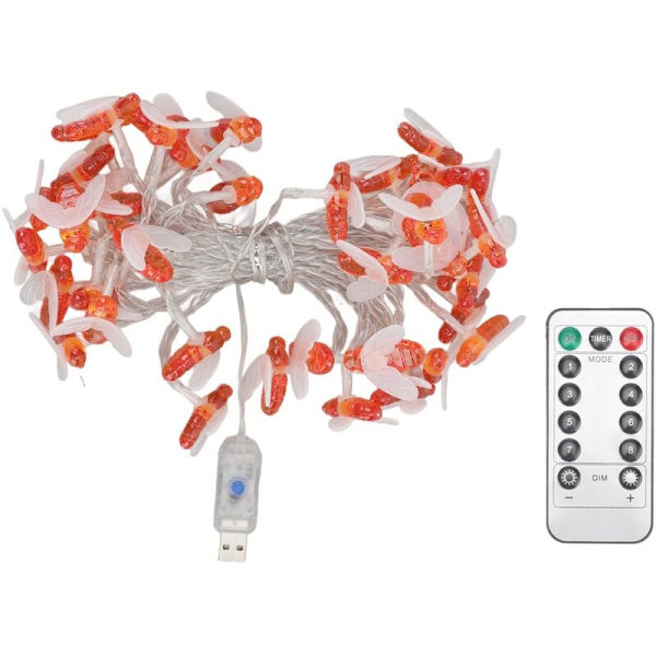6M Vattentät Bi String LED-lampor 40 LED Varm Ljus USB Trädgård Balkong Utomhus