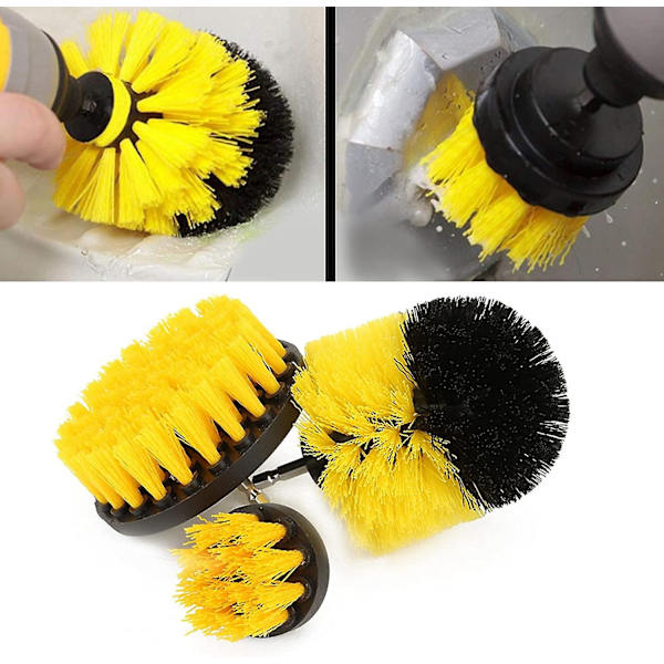 3 st borstborstar Power Scrubber Bit Brush Kakelfogrengörare Diameter 2\" 3,5\" 4\" För badrumsyta