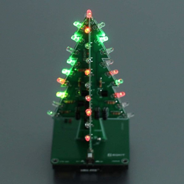 Led Julgransats, 3d Färgglad Julgran Led Flash Krets Elektronisk Diy Fest Julgåva Med Modul Elektroniskt Lärkit (tri-colo