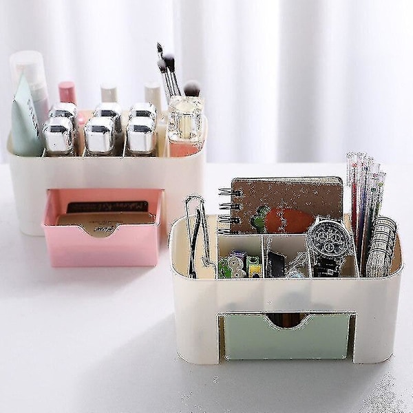 Kosmetisk makeup børste opbevaringsboks arrangør (blå)