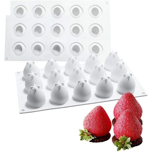 Køkken silikone bageforme jordbær form til mousse kageform DIY