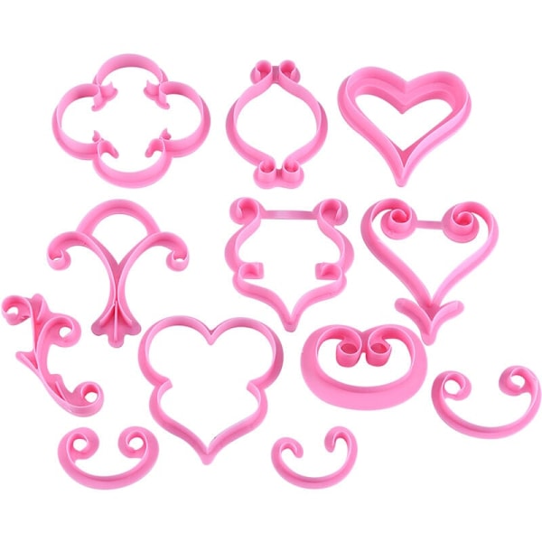 1Set 12 st blomros sockerpasta kakor bakverk fondant choklad skärare form dekoration