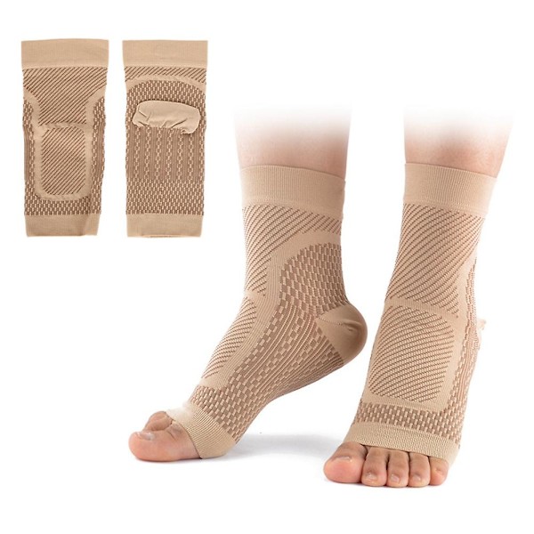 Utomhus Sport Lindra Smärta Klackskydd Ledskydd Elasticitet Kompressionsstrumpor Fotstrumpa Fotledsskydd Skyddsutrustning Fotledsskydd Hudfärg S/M