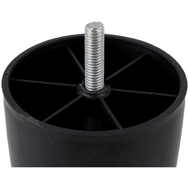 4 st Svarta plastcylindriska fötter, möbelfötter, soffben, 80 x 73 x 45 mm