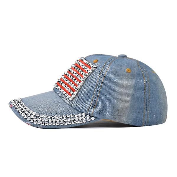 Miesten ja naisten muoti Metal Drill Independence Day Flag Letter Print Retro Street Baseball Cap Hat