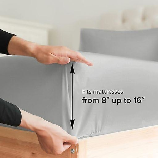 King size lakanset - Andningsbart & kylande - Hotell lyxiga lakan - Extra mjuka - Djupa fickor - Lätt passform - 4-delat set - Rynkfria - Bekväma - Fre