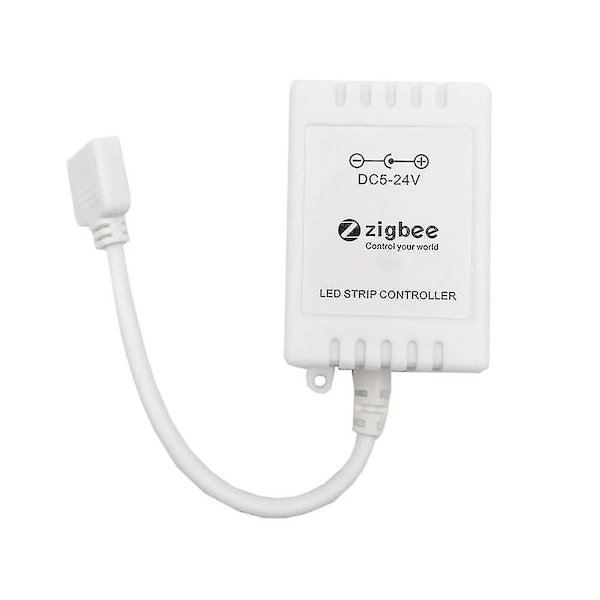 Tuya Zigbee Smart LED-kontroller RGBCW för ljusremsa 5V-24V Kompatibel med Zha Zigbee2mqtt Tasmota Ho (Vit)