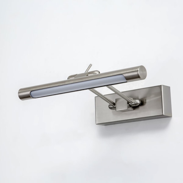 LED badrumsvägglampa med dragbrytare Justerbar spegellampa IP44 4000K 35cm/6W Vit