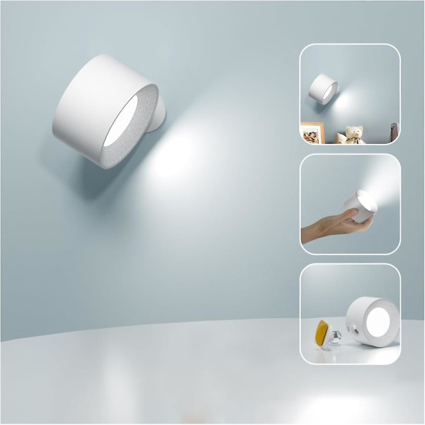 Indoor Wall Light, Touch Led Wall Lamp With Usb Charging Port Touch Control, 3 Brightness Levels 3 Temperatures 360 Rotatable Bedside Lamp For Bedroom