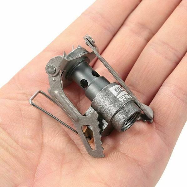 26g Triumph Ultralätt Spis Titanlegering Camping Gaskamin Utomhus Spis Gaskamin Miniatyr Bärbar Picknick Spis