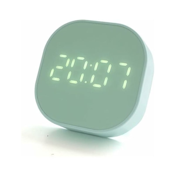1 st LED multifunktionell liten väckarklocka, tyst belysning elektronisk skrivbordsklocka (grön)