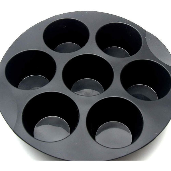 Set med 2 runda silikonmuffinsformar 18 cm, för 7 muffins och kakor, lätta att rengöra