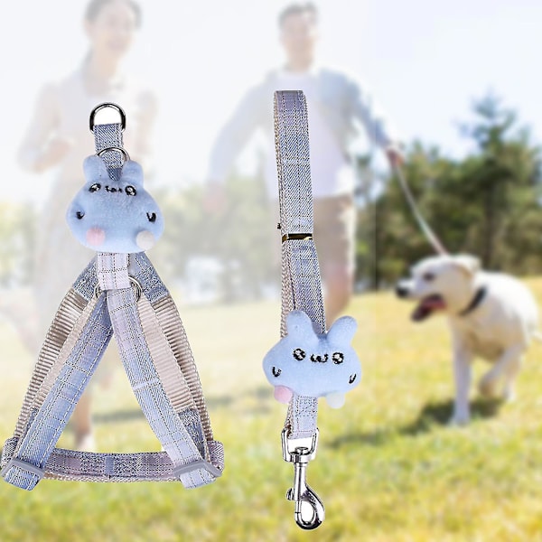 Halsband för hund, andningsbart, justerbart, nylon, valp, husdjur, promenadkoppel, sele, väst för daglig användning (S, ljusrosa)