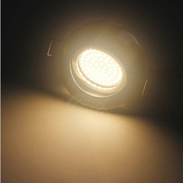 6x 5W full LED infälld spotlight 3000K varmvit Motsvarar 45W halogenlampa 230V fast takspotlight 55mm hål [Energiklass E]