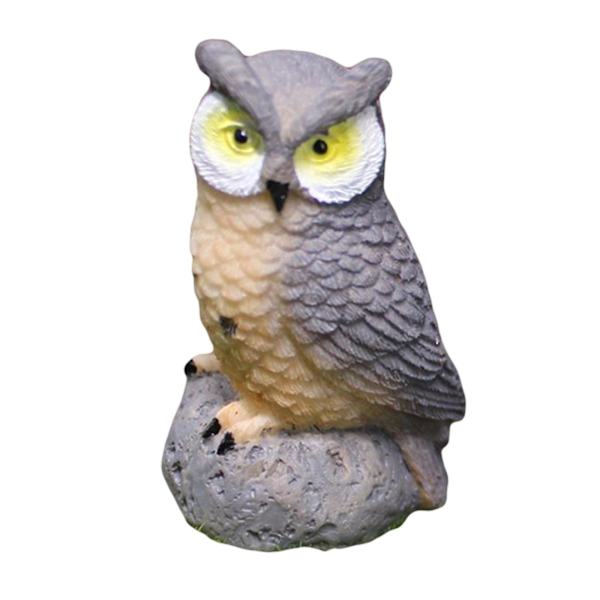 Miniatyr Ugle Resin Miniatyr Fugler Til Bonsai Håndverk Hjemmeinnredning Mikro Landskap Grå