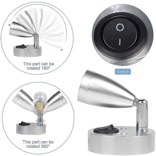 Ny 2 st 12v3w led Rv läslampa-en modell